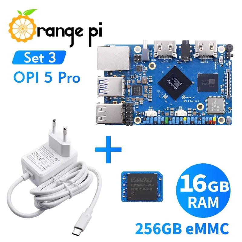 Orange Pi 5 Pro EMMC , CŸ   ġ, ⰡƮ ̴, WiFi, BT BLE ̴ PC ŰƮ, DDR5 Ĩ, RK3588S, 16GB, 256G, 5V5A